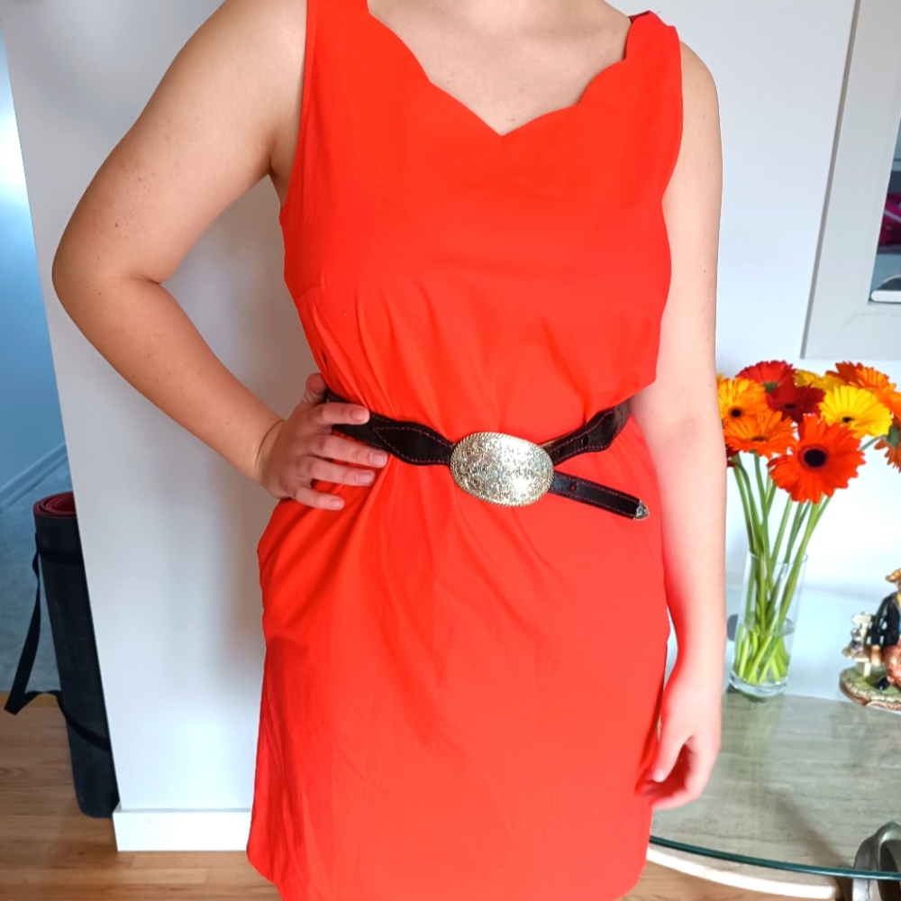 Heyton cotton dress, coral, size 6